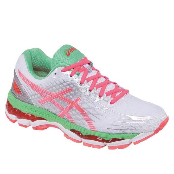 ASICS Mint Condition GEL Nimbus 17 White Coral Orange Pistachio Green T557N - Picture 7 of 12